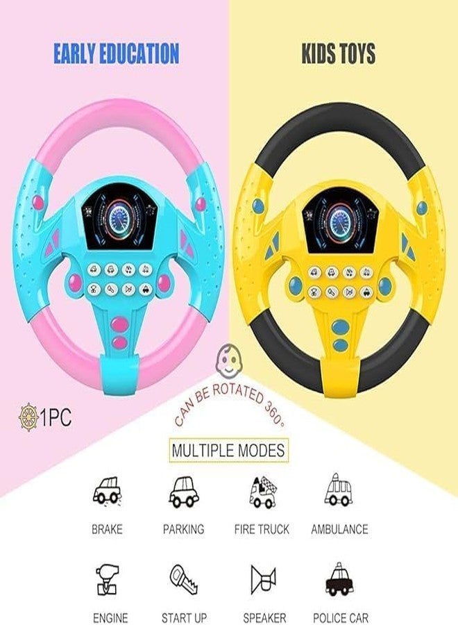 ToYooZe JHBK Kids Steering Wheel Toy, Steering Wheel for Kids in Car, Wheel Toy, Musical Sound , Car Backseat Toy for Toddlers, Fun Learning Driving Toy for Boys & Girls (Multicolor-pack1) - Image 3